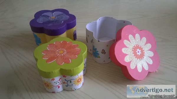 DECORATIVE SPRING FLOWER STORAGETRINKETGIFT BOXES-SET OF 3