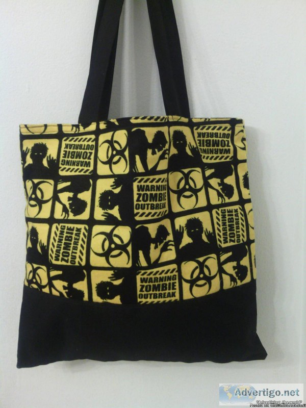 Zombie Outbreak Black and Yellow Tote