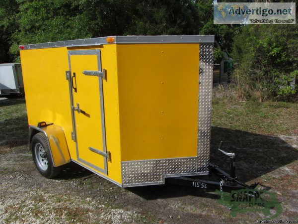 ENCLOSED TRAILER 5ft. x 8ft. with Vfront and Bar Lock Side Door 