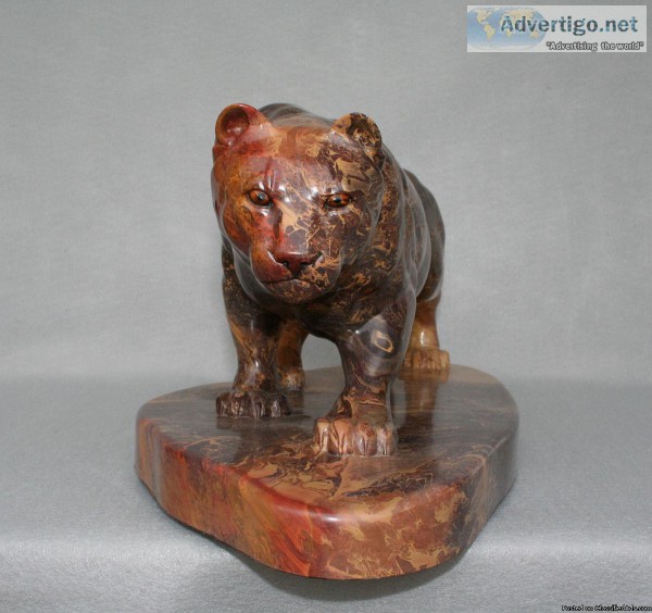 &quotStealth" (Cougar) Stone Sculpture by Gerald J Sandau