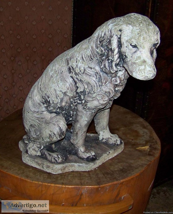 Vintage 1950 s Setter Hunting Dog Concrete Yard Ornament