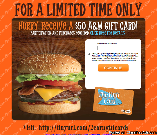 Get a 50 AandW Gift Card