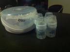 Brand new bottles and sterilise