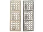 Flower Design Wood Metal Wall Panel 2 Assorted 12&quotW 36&quotH