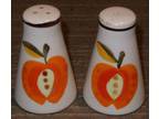 Retro Salt and Pepper Shakers- Ceramic- Made Japan- Fruit  Apple