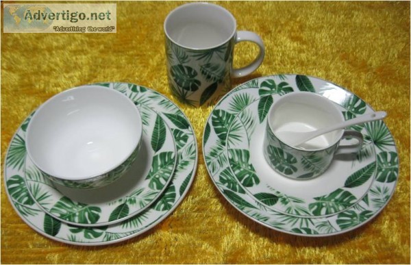 Porcelain plate and bowl and cup and mug