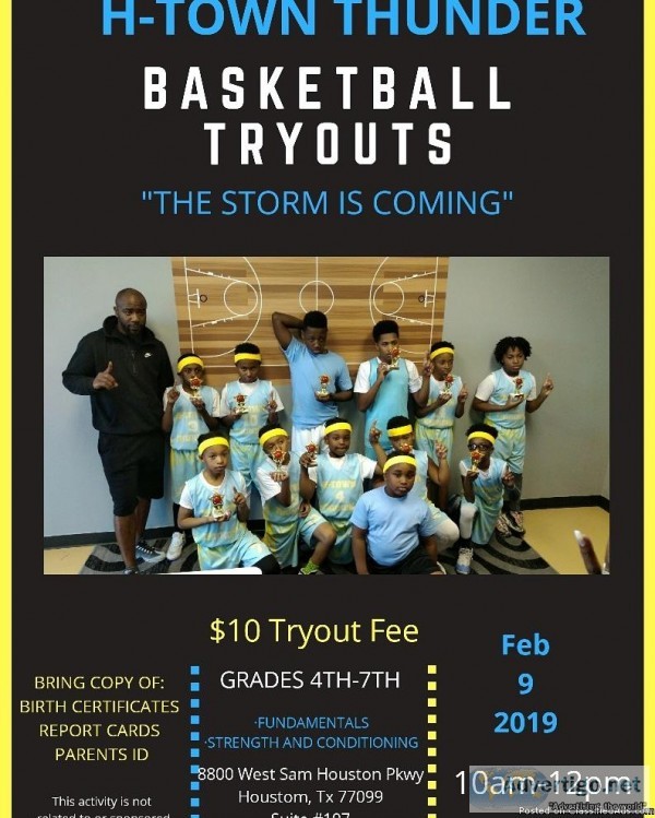 H-Town Thunder Basketball Tryouts