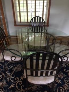 Glass Table and chairs for sale