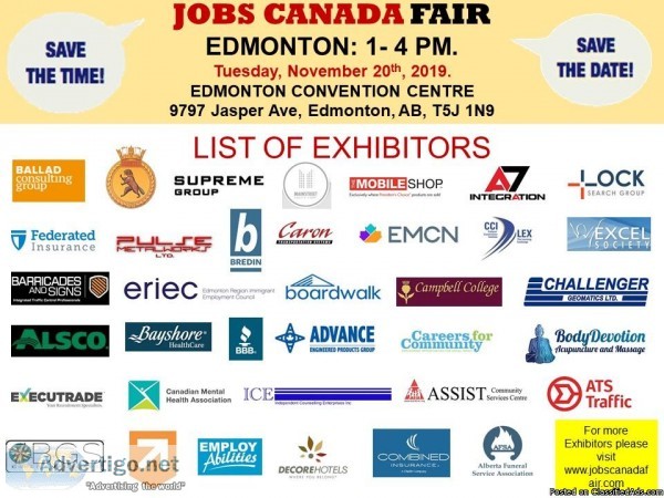 FREE Edmonton Job Fair - March 18th 2019