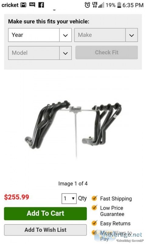 PaceSetter Long Tube Headers 70-2265 Fits LS