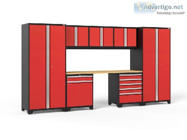 NewAge Products Pro 3.0 Red 8 Piece Set Garage Cabinets 52292