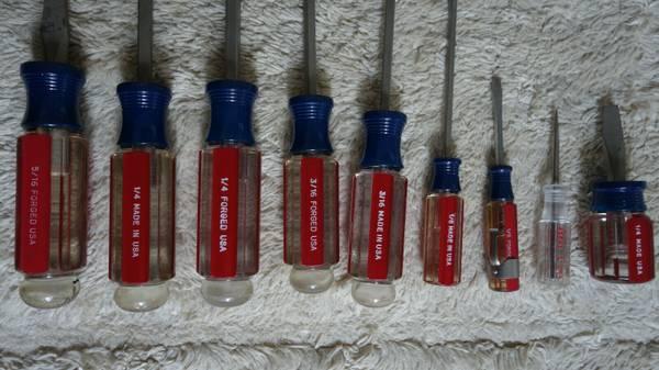 Craftsman 9 Pc Screwdriver Set Slotted Made In USA