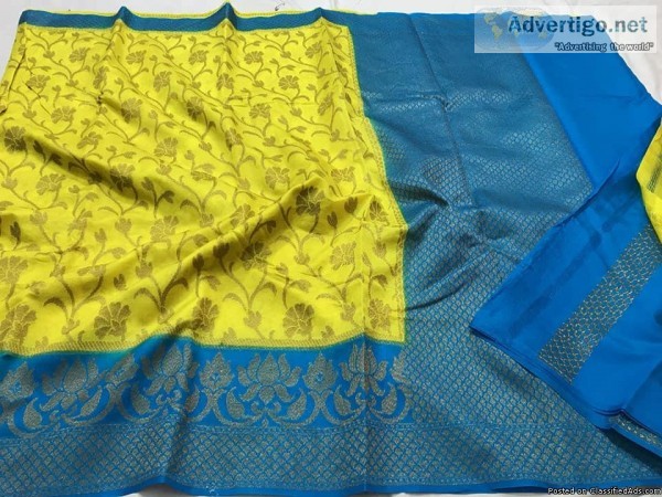 elegant Banarasi soft dupion silk sarees available