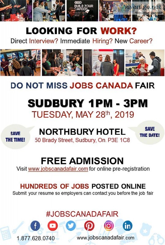 SUDBURY JOB FAIR - MAY 28TH 2019