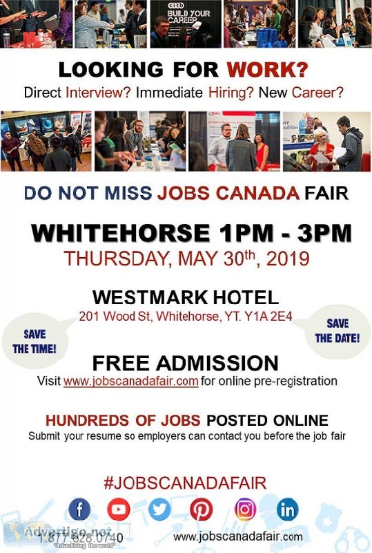 FREE Whitehorse Job Fair - May 30th 2019