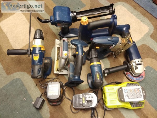 7 Ryobi 18v cordless tools