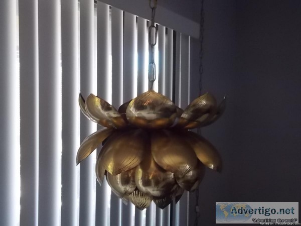 Brass Hanging Lotus Lamp 1950 s - 1960 s