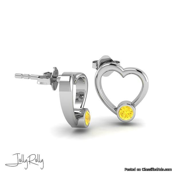 Citrine Love Silver Earrings and Studs by JollyRolly