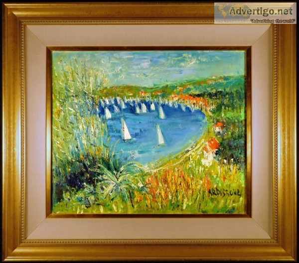 Le Var Original Oil on Canvas by Yolande Ardissone