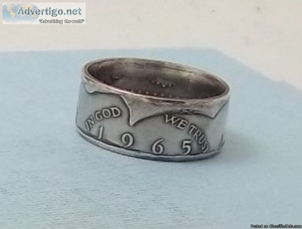 Silver Kennedy coin ring