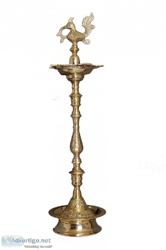 Nutristar Pure Brass Peacock Mahabharat Diya Height  2 Feet (24 