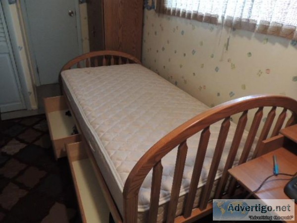 Full size bed with storage