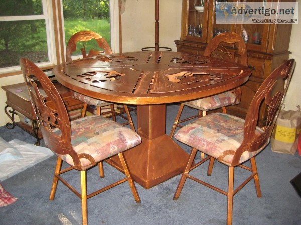 Solid copper table with 4 chairs