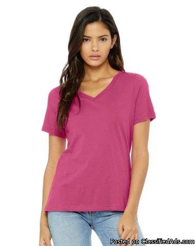 Bella Ladies  Relaxed Jersey V-Neck T-Shirt