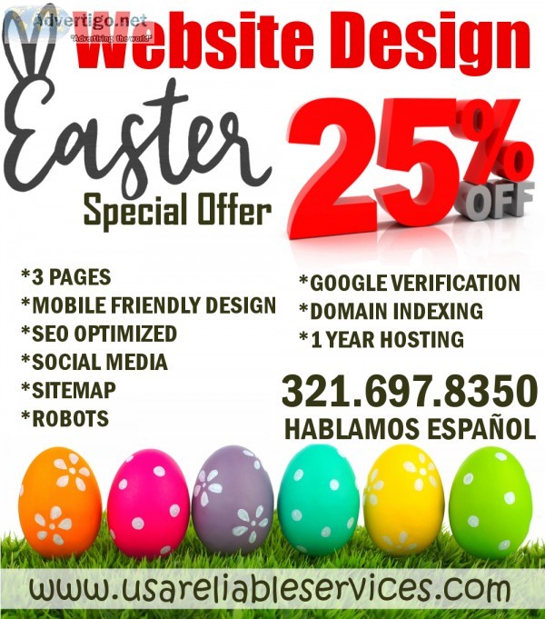 Website Design Easter Offer 25% Off