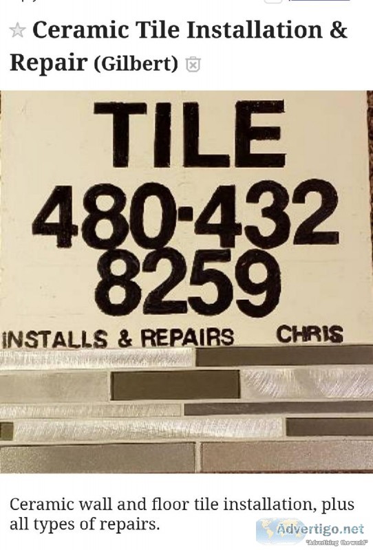 Ceramic tile installation