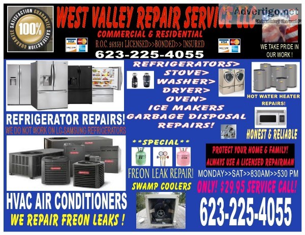 Need your Refrigerator checked out fast same day service call fr