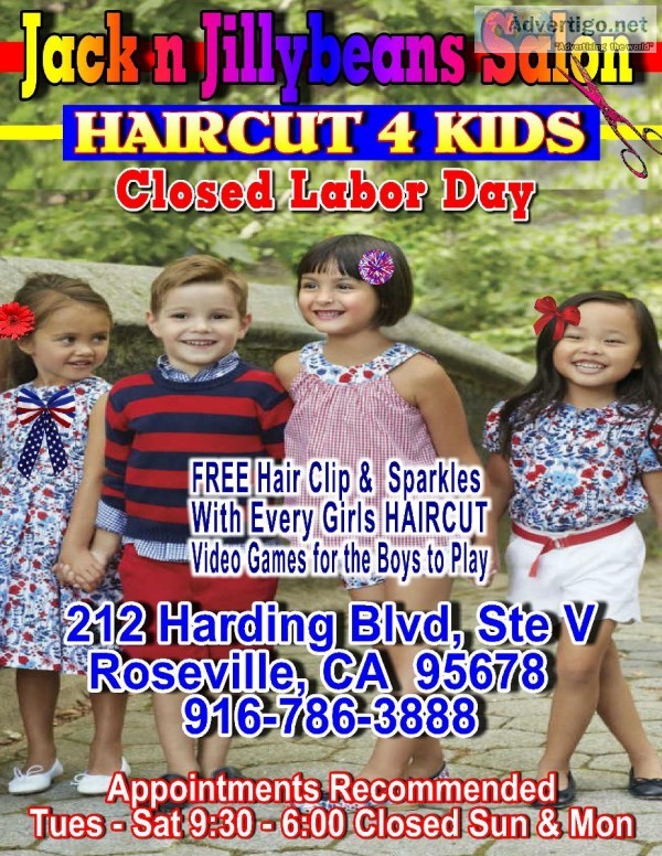 Jack n Jillybeans Salon HAIRCUTS 4 Kids 916-786-3888