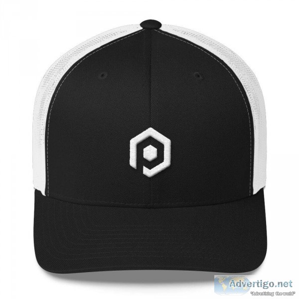 Black and Double White Mesh Trucker Cap with 3D Embroidered Icon