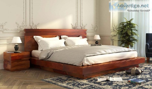 Upto 55% off on wooden queen size beds  Wooden Street