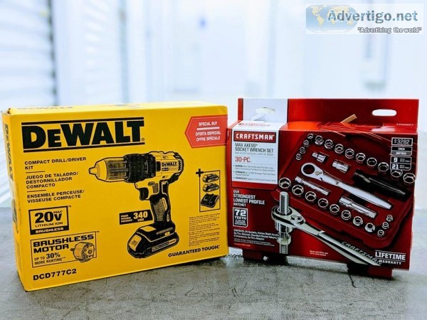 DeWalt brushless motor 20v compact drill driver kit and Craftsma