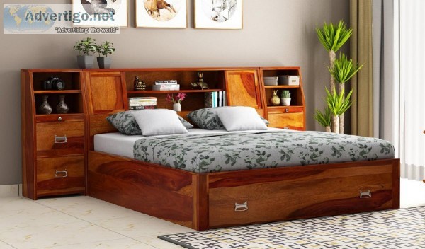 Shop solid wood double bed online at Wooden Street