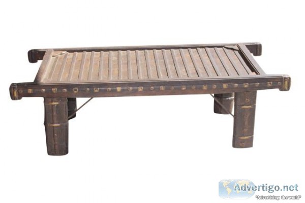 Rustic Coffee Table Accent Furniture Teak Wood Antique Cart Door