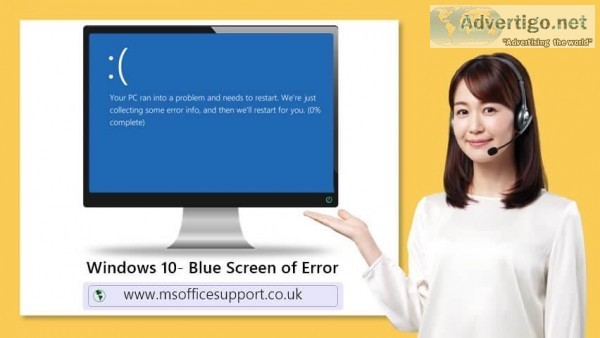 Microsoft Windows 10 Support Number  Blue Screen of Death Error 