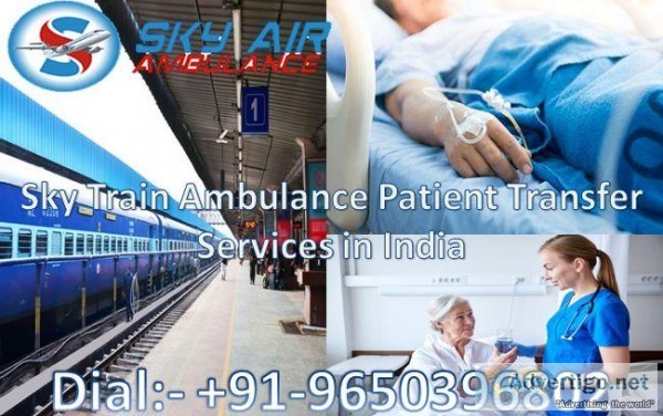 Now Medical Care Train Ambulance in Guwahati at Low Fare by Sky 