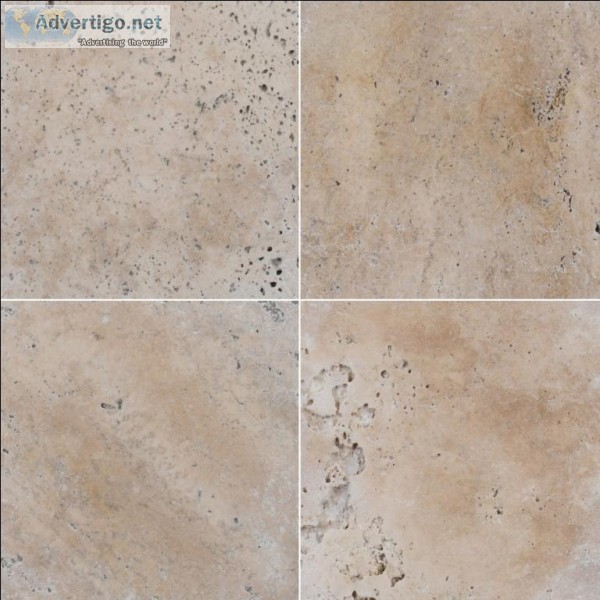 Tuscany Walnut 6x6 Tumbled Travertine Paver