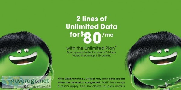 2 LINES UNLIMITED DATA FOR 80 A MONTH PLUS GET 2 FREE PHONES WHE