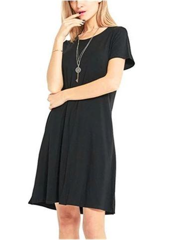 Shop for Women s Casual Round Neck Short Sleeves Dress ShoppySan