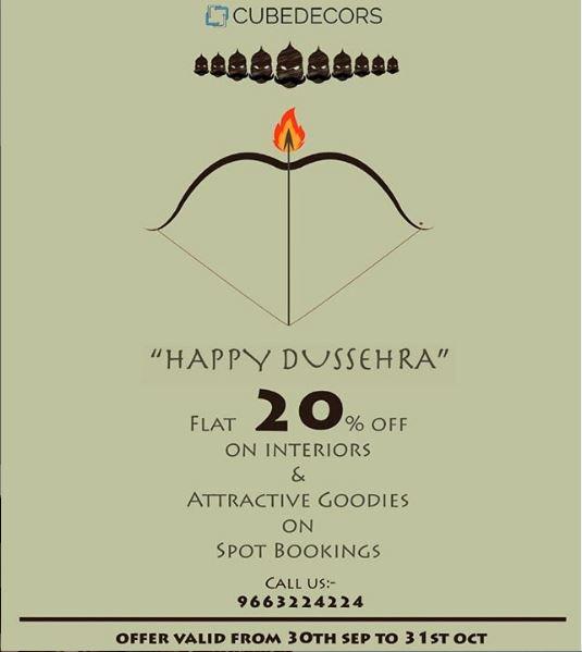 FLAT 20% OFF ON INTERIORS CUBEDECORS