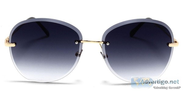 Butterfly Sunglass for Women - Golden Front and Temples with Gre