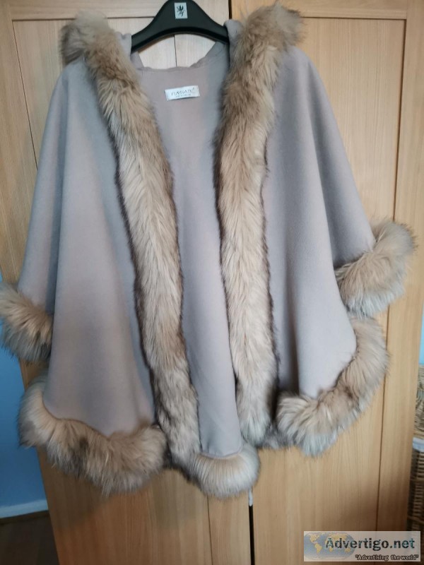 Ladies fur trimmed cape