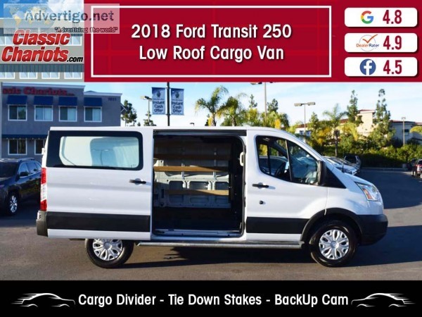 Used 2018 Ford Transit Cargo 250 Low Roof Van for Sale in San Di