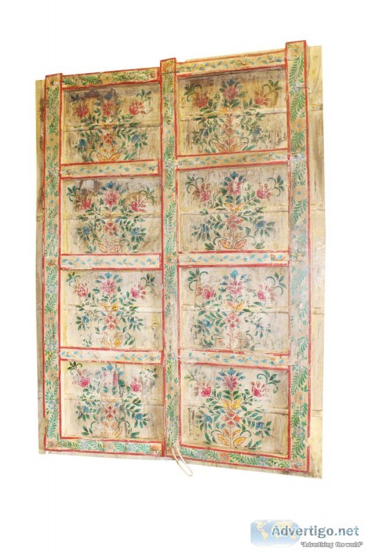 Antique Floral Farmhouse Rustic Door Panels Indian Barndoor Teak