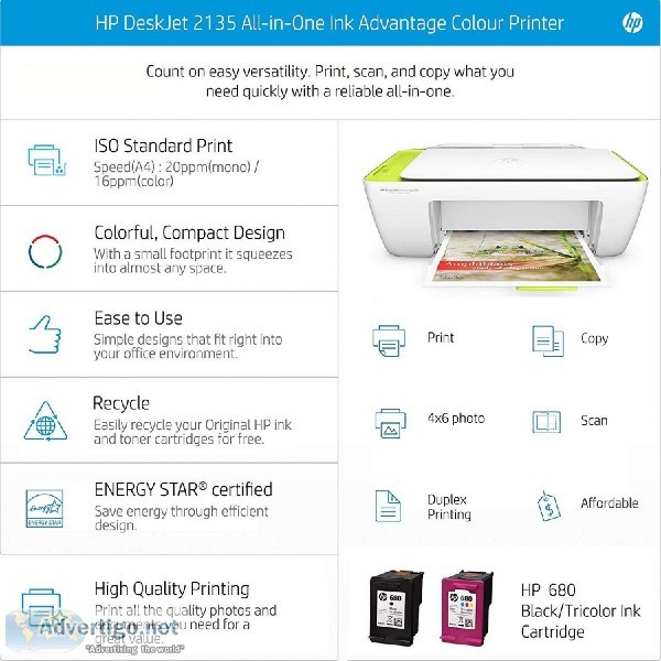 HP DeskJet 2135 All-in-One Ink Advantage Colour Printer