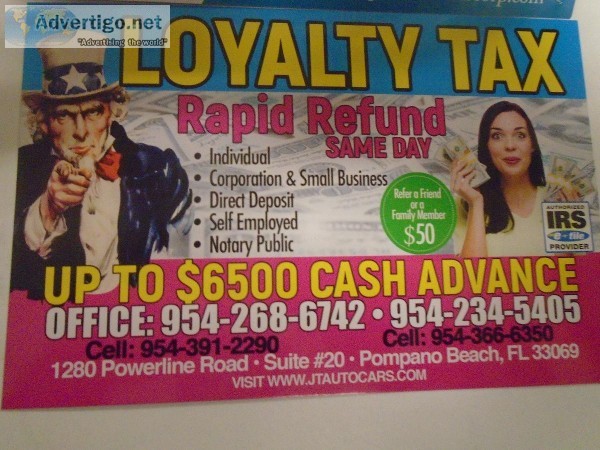 Rapid Refund Same Day Cash Advance Receive Up To 6500 &quotNOW&q