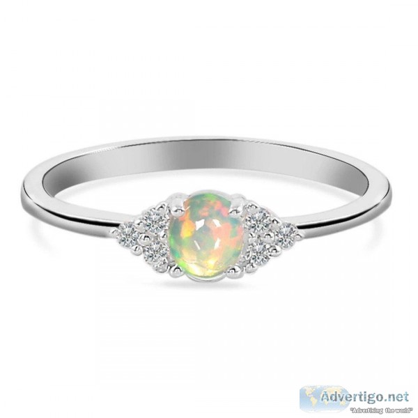 925 STERLING SILVER Opal Ring-Silk